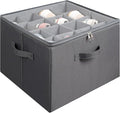 Shoe Organizer for Closet, Foldable Shoe Storage Bins with Clear Cover, Large Shoe Box Storage Container with Adjustabele Dividers, Fits up to 16 Pairs, Gray