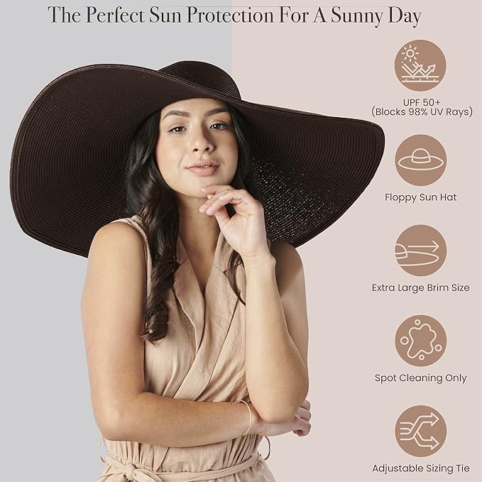 San Diego Hat Company Women's Ultrabraid X-Large Brim Hat, Adjustable Sun Hat with UPF 50+