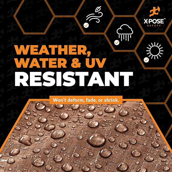 Multipurpose Protective Cover Brown Poly Tarp 10' x 10' - Durable, Water Resistant, Weather Resistant - 5 Mil Thick Polyethylene - by Xpose Safety
