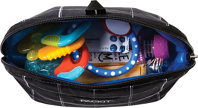 PackIt Snack Bag, Black Grid, Normal