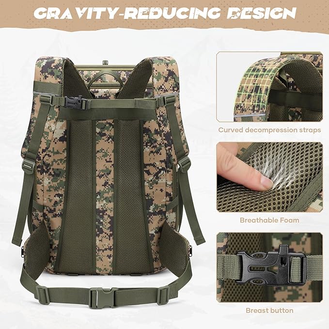 Maelstrom Tactical Backpack for Men, 40L Military Backpack,Water Resistant Assault Pack for Women, 3-Day Bug Out Bag for Hiking, Camping, Gym with Molle System-Camouflage