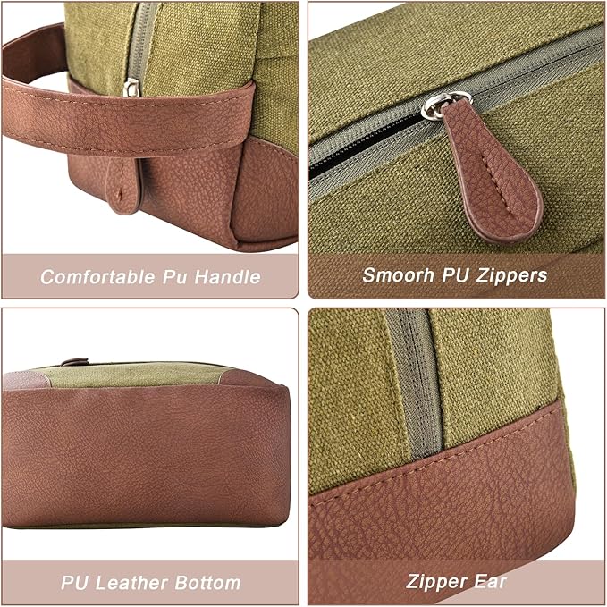 Litvyak Duffle Bag for Travel, Canvas Travel Duffel Bags Overnight Weekend Gym Carry On Luggage Bag for Men & Women (Army Green+Toiletry Bag, 50L)