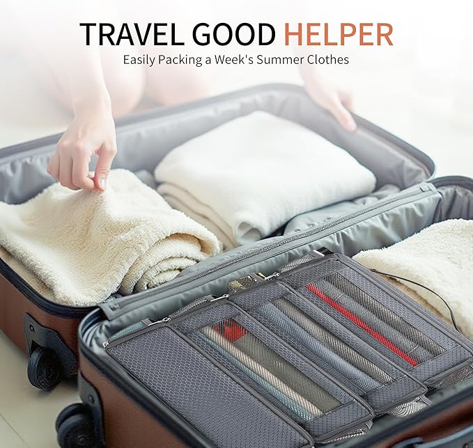 Suitcase Organizer Travel Bags Organizer for Luggage Compression Hanging Packing Cubes for Travel Carry on Closet (Bag Only)