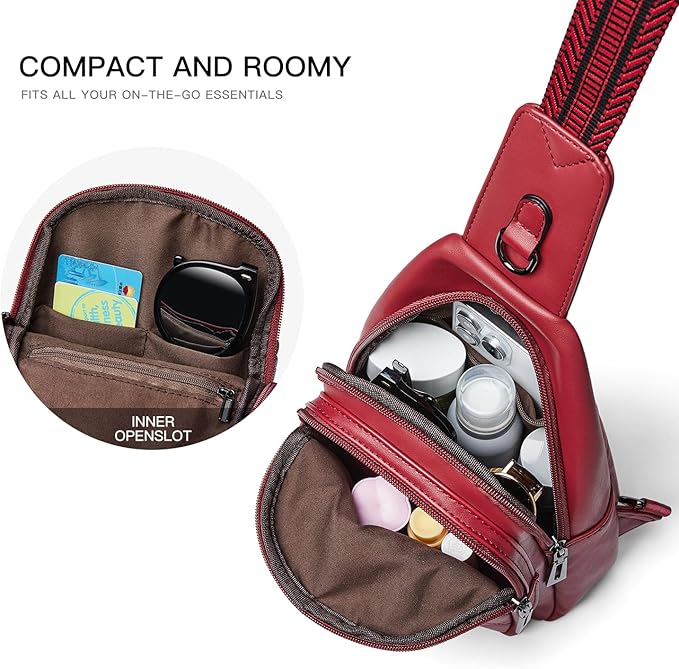 Sling Bag For Women Fanny Pack Crossbody Travel Shoulder Belt Bags Tote Backpack Purse Faux Leather