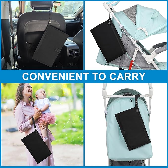 Accmor Portable Diaper Changing Pad, Waterproof Baby Changing Mat, Baby Diaper Changing Pad for Travel, Black
