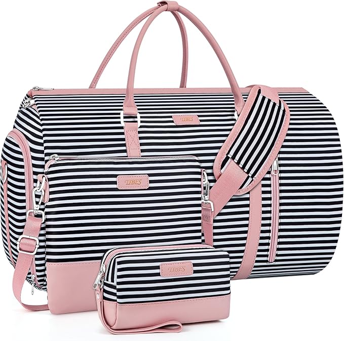 Convertible Garment Duffel Bag for Travel - Carry On Garment Bags With Toiletry Bag Large Weekender Bag for Men Women 2 in 1 Hanging Suitcase Suit Travel Duffel Overnight Bags 4pcs Set