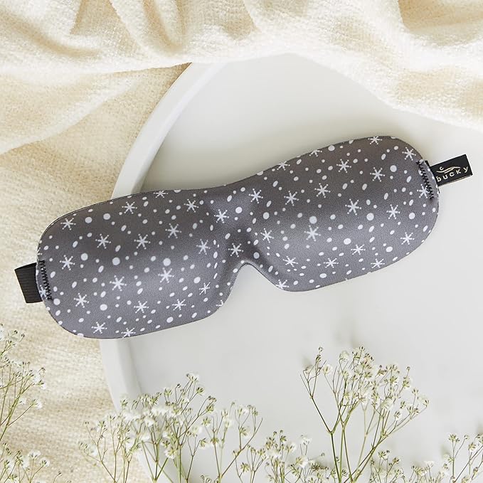 Bucky 40 Blinks No Pressure Printed Eye Mask for Travel & Sleep, Snowflakes, One Size