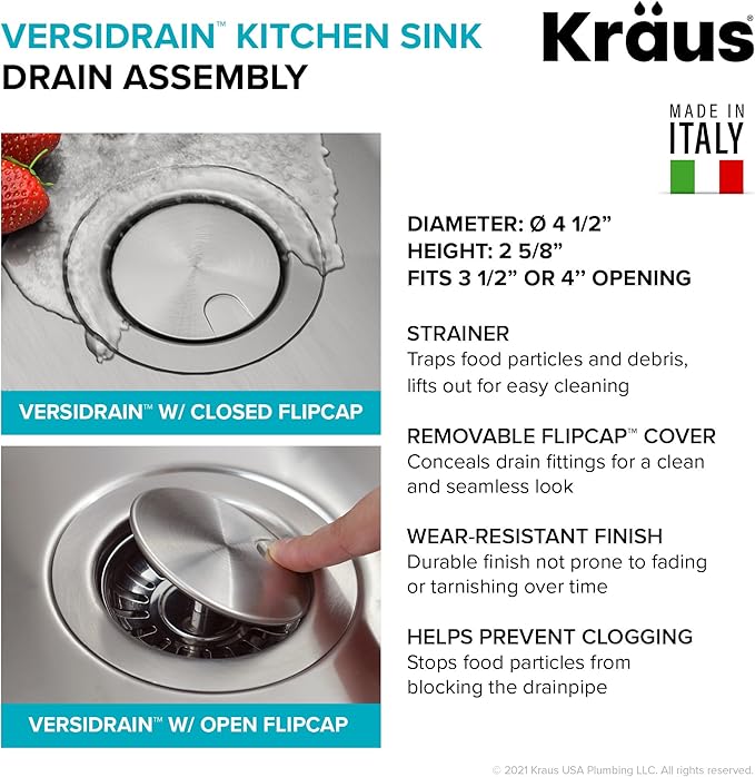 KRAUS Dex 33-inch Undermount 16 Gauge Stainless Steel Double Bowl Kitchen Sink, KA1UD33B