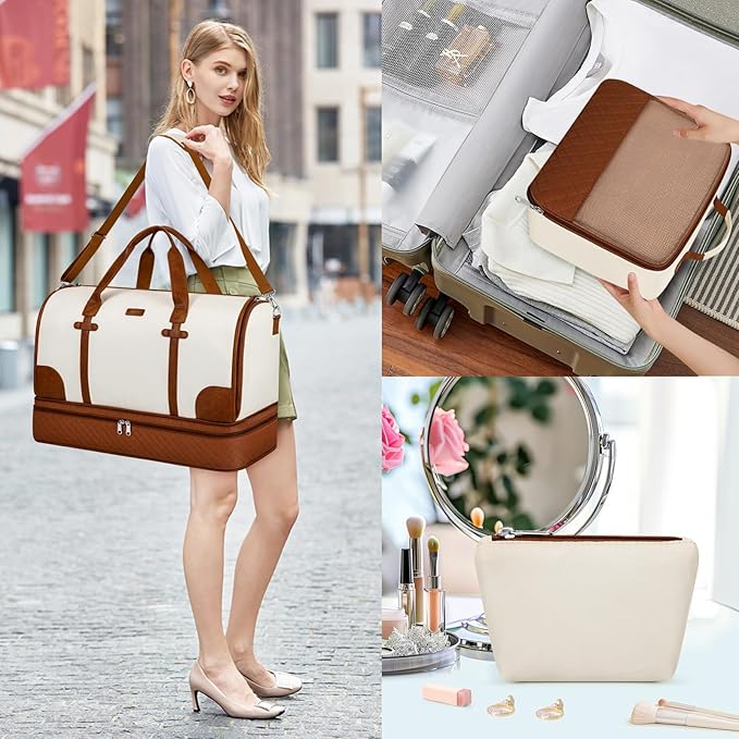 Convertible Travel Garment Bags - Carry On Garment Duffel Bag with Shoe Compartment Large Travel Garment Bag with Storage Bag Toiletry Bag 2 in 1 Hanging Suit Bag Weekender Bag for Women Men 3pcs Set