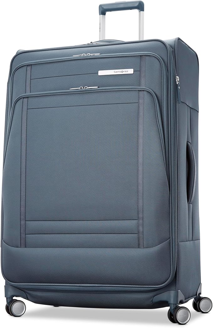 Samsonite UpLIFT Lightweight Large Checked Softside Luggage with Spinner Wheels - Expandable - Airline-Approved, Polyester Soft Suitcase for Ultra Light Travel - Elemental Blue