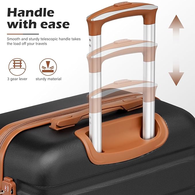 Coolife Luggage 4 Piece Set Suitcase Spinner Hardshell Lightweight TSA Lock (Family Set-Sky Blue)