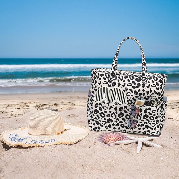 Waterproof Beach Tote Pool Bags for Women Ladies Extra Large Gym Tote Carry On Bag With Wet Compartment for Weekender Travel