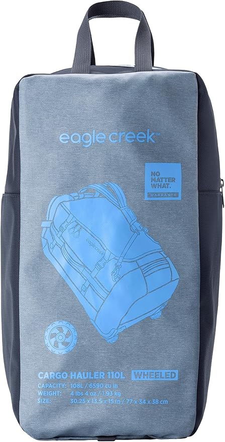 Eagle Creek Cargo Hauler Wheeled Duffel - Durable Duffel Bag for Travel - Easy Access Compartment - Deployable Backpack Straps - Lockable Zipper Opening - Iron Orange - 110L