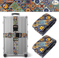 Boho Luggage Straps for Suitcases TSA Approved, Luggage Identifiers for Suitcase, Adjustable Suitcase Strap for Baggage Security with Cute Patten, Travel Necessary Accessories (2Pack)
