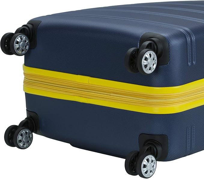 Rockland Unisex Adults Melbourne Hardside Expandable Spinner Wheel Luggage, Navy, 2-Piece Set (20/28)