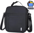 NOL Nylon Waterproof Kids Lunch Bag, Insulated Lunch Bag, Lunch box Cooler, Reusable, Zip Closure with Buckle Handle Holds Lunch Box, Snacks & Water Bottle for School Work,Black
