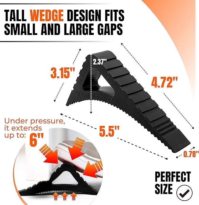 Door Stopper & Window Stopper, Rubber Door Stop Flexible, Door Wedge Stopper Award Winning, Decorative Door Stoppers for Bottom of Door Security, Colorful Doorstop Large Door Stopper Wedge