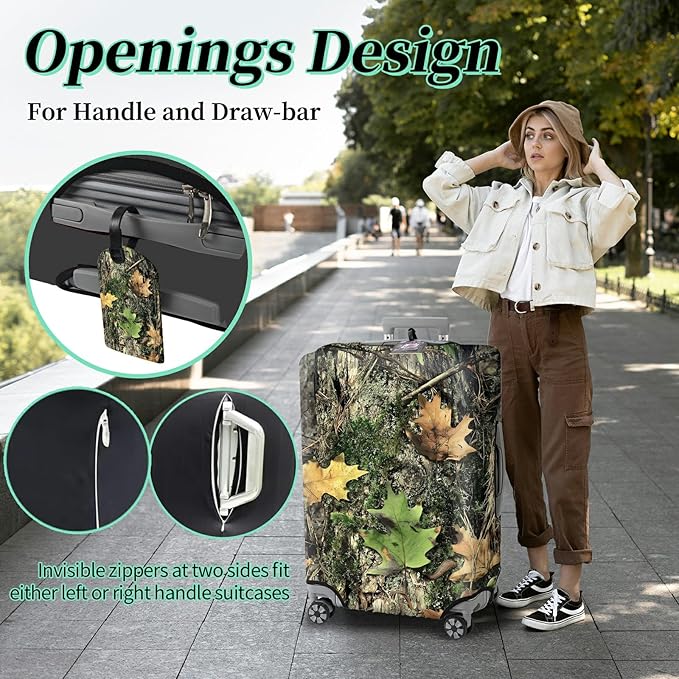 Luggage Cover Plus - Camo Tree Travel Suitcase Cover for 29-30 inch Luggage (XL) with Concealed Zipper, Washable Elastic Cloth, Dustproof, Anti-Scratch