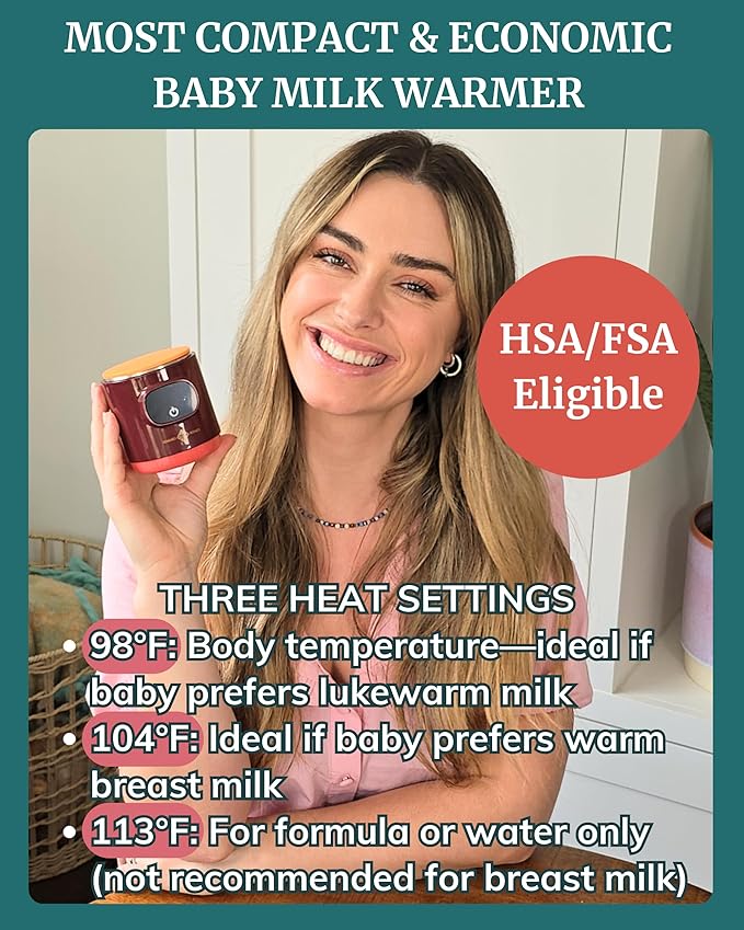 Portable Bottle Warmer - On The Go & for Travel - Baby Bottle, Breastmilk & Formula - Battery Powered & Operated, Cordless - Fits Dr Brown, Comotomo & Others
