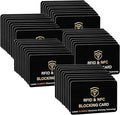 SaiTech IT 50 Pack RFID Blocking Card, One Card Protects Entire Wallet Purse, NFC Contactless Bank Debit Credit Card Protector ID ATM Guard Card Blocker–(Black)