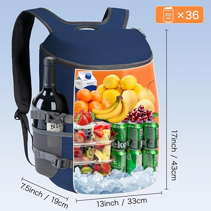 N NEVO RHINO Backpack Coolers Insulated Leak Proof 36/54 Cans,Portable Lightweight Waterproof Insulated Cooler Backpack for Men & Women Ideal for Camping,Travel,Beach,Picnics,Lunch & Day Trips