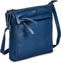 Small Soft Genuine Leather Crossbody Purse Women’s Sling Crossover Shoulder Travel Handbag with Triple Zipper
