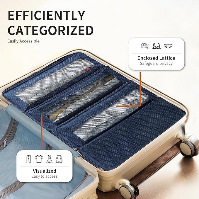 Suitcase Organizer Travel Bags Organizer for Luggage Compression Hanging Packing Cubes for Travel Carry on Closet (Bag Only)