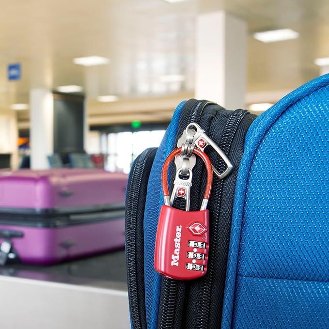 Master Lock 4688D Set Your Own Combination TSA Approved Luggage Lock, 1 Pack, Silver