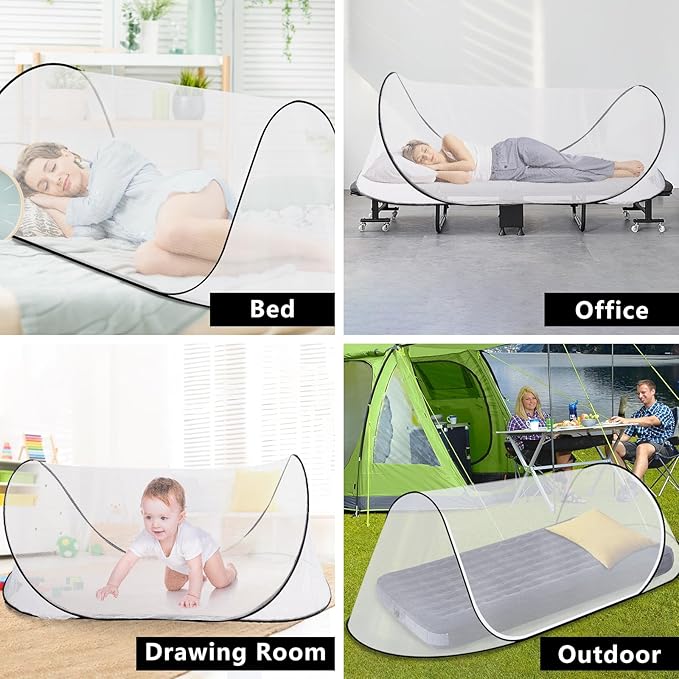 Large Pop Up Mosquito Tent, Portable Foldable Mosquito Net for Camping Bed Travel Patio (78 * 30 * 24inch)