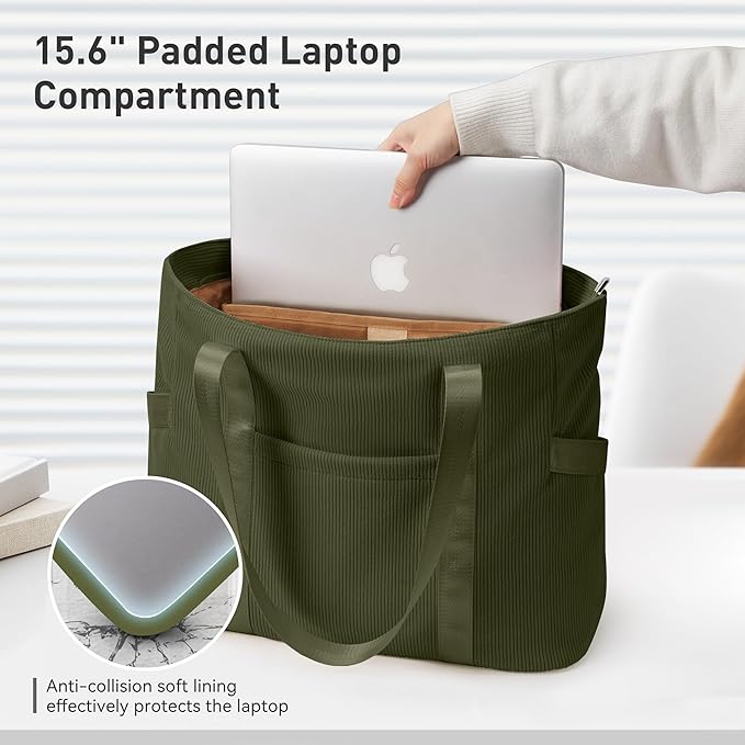 Tote Bag for Women with Zipper, Travel Tote Bags with Compartments Large Shoulder Bag Handbag for Gym Work School