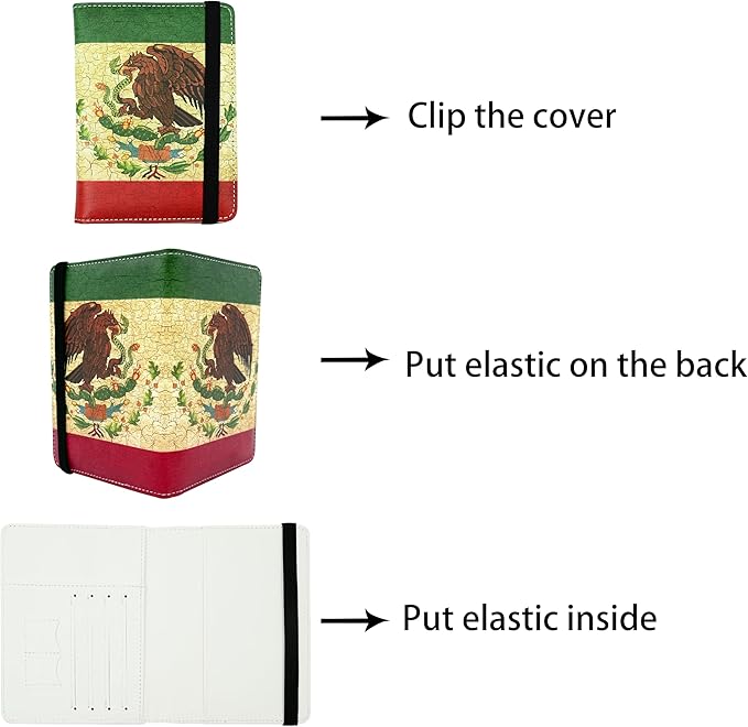 Mexico Flag Passport Holder for Women and Men PU Leather Passport Cover for Travel