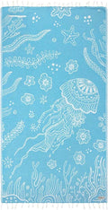Sand Cloud Turkish Beach Towel - Sand Free - 100% Organic Turkish Cotton Yarn - Quick Dry Towel for Beach, Picnic, Blanket or Bath - As Seen on Shark Tank - Marine Life (Boho Octopus)