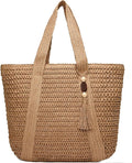 Straw Beach Bags for Women Woven Beach Tote Bag Casual Boho Large Shoulder Handbags Purse for Vacation Holiday