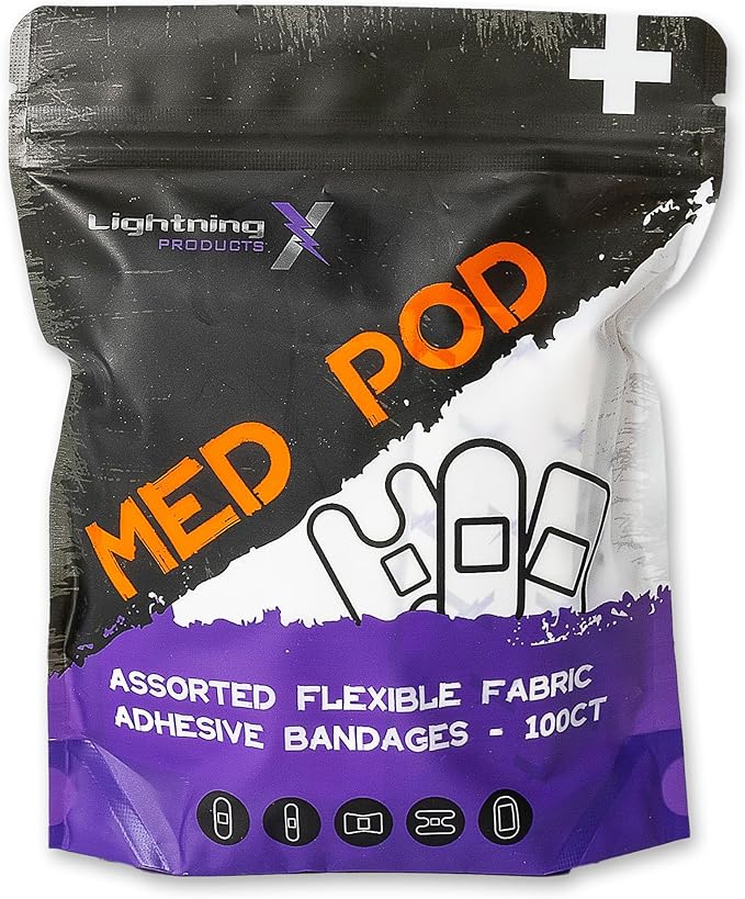 Lightning X EMS/EMT Premium Medical Gauze Bandage Refill Kit for First Responder First Aid Kit + 30 Assorted Fabric Adhesive Bandages