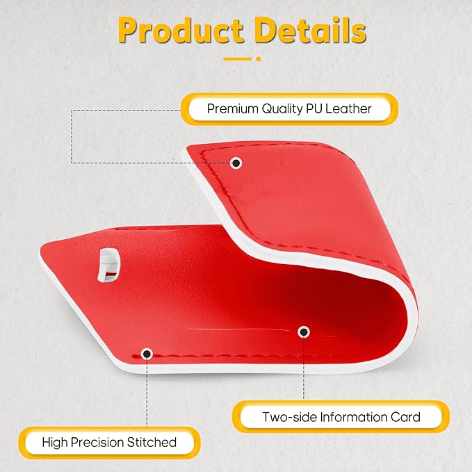 Travelambo Luggage Tags for Suitcases Faux Leather Privacy Protection 2 Pack Bag Tags Travel Accessories Essential, Classic Red