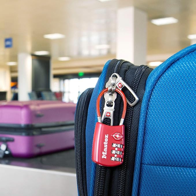Master Lock TSA Set Your Own Combination Luggage Lock, TSA Approved Lock with Code for Luggage, Bags, Suitcase, and Backpacks, (Color May Vary), ‎4688D