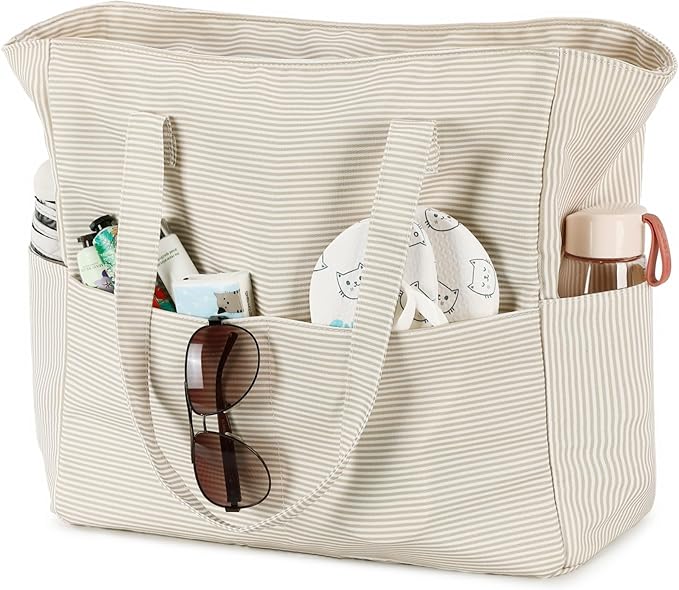 Waterproof Beach Tote Pool Bags for Women Ladies Extra Large Gym Tote Carry On Bag With Wet Compartment for Weekender Travel