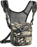 Binocular Harness Chest Pack: Bino Case with Magnetic Lid and Rain Cover for Hunting(Green)
