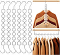6 Pack Space Saving Hangers for Clothes, Heavy Duty 30Lbs Capacity Magic Clothes Space Saver Sturdy Metal Hanger Organizer with 360° Swivel Hook, Closet Organizers Storage Dorm Essentials Silver