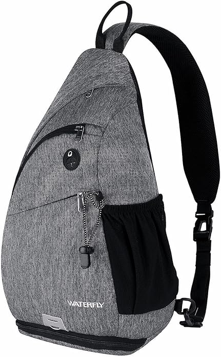 WATERFLY Large Crossbody Sling Bag: Over Shoulder Backpack Daypack Casual Cross Chest Side Pack