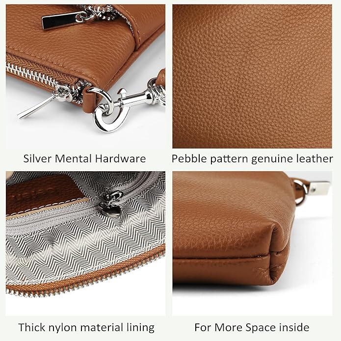 befen Genuine Leather Small Crossbody Purses for Women Travel Cross Body Bags Lightweight with Adjustable Shoulder Strap