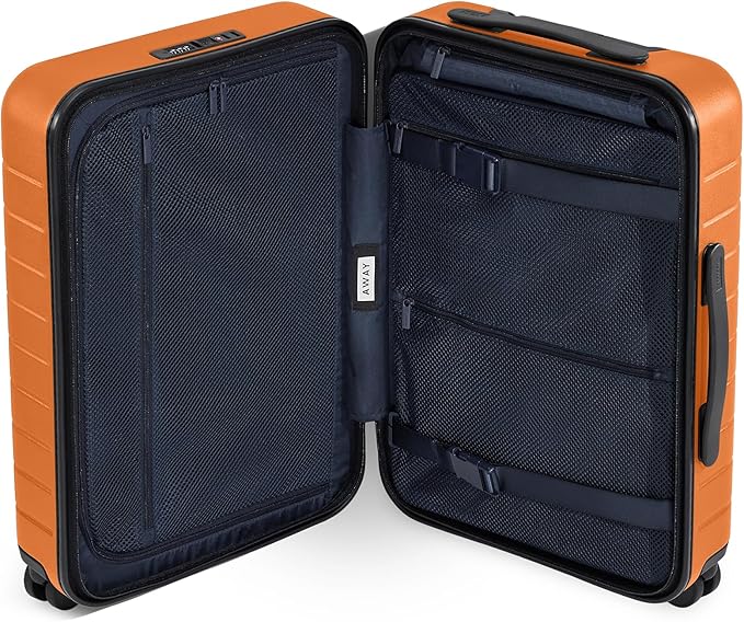 Away Carry-On Luggage, Lightweight Hardside Suitcase with Spinner Wheels, 22 Inch Airline Approved, TSA Lock, Sorbet Orange