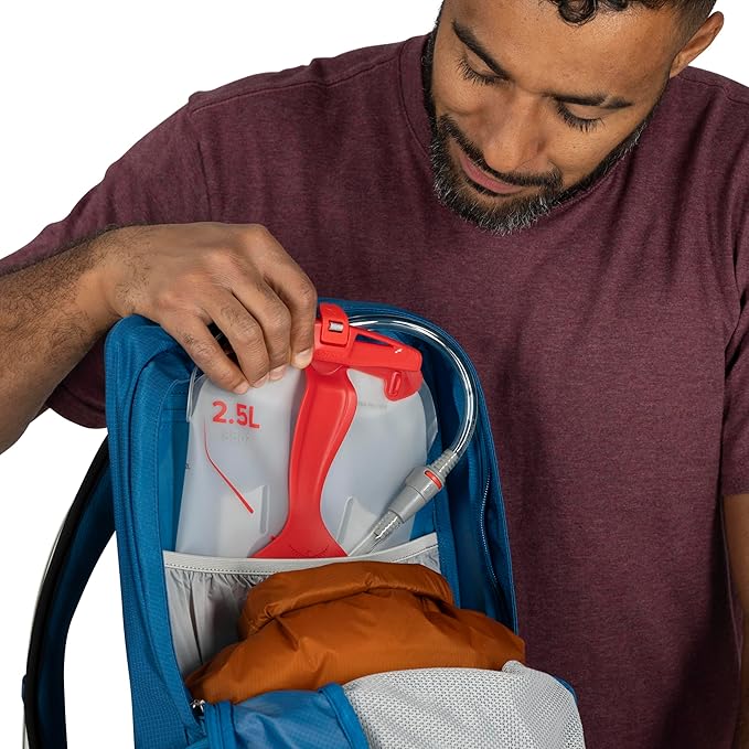 Osprey Talon 11L Men's Lightweight Hiking Backpack with Hipbelt, Scoria Blue/Night Shift