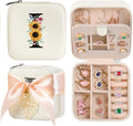 AYGXU Travel Jewelry Box for Women and Girls - Small Case With Initial A-Z - Teacher Gifts
