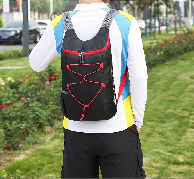 16L Hiking Daypack Lightweight Foldable Travel Backpack Water Repellent Camping Outdoor Packable Easy Carry-on Bag(Dark Blue)