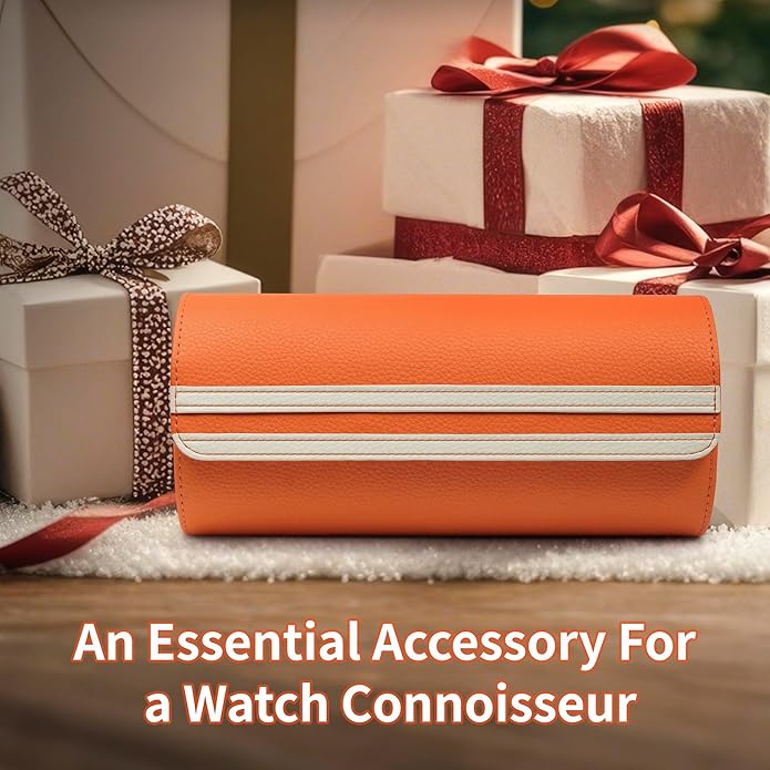 MOZSLY Watch Roll Travel Case 3 Slots Portable Box for Men and Women Watches Organizer Storage Holder PU Leather