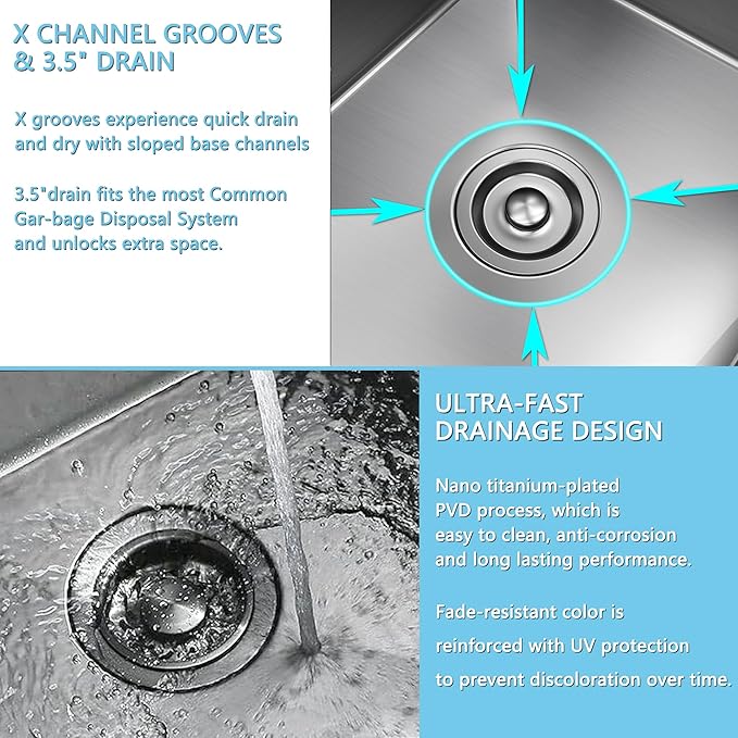 15 x 15 inch Drop in Bar Sink, Small Topmount Kitchen Sink Single Bowl 18 Gauge Stainless Steel Bar Sinks with Basket Strainer Drain
