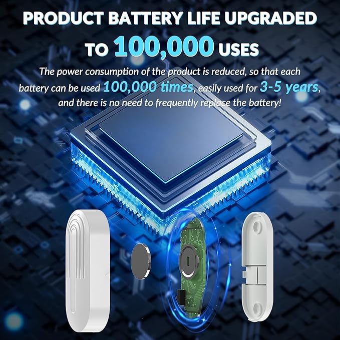 SanJie Door Sensor Chime for Door Opens， Door Entry Chime for Business/Home/Office/Store,500 FT Range,26 Chimes 5 Adjustable Volume Door Ringer Alert 3 Sensors + 1 Receivers