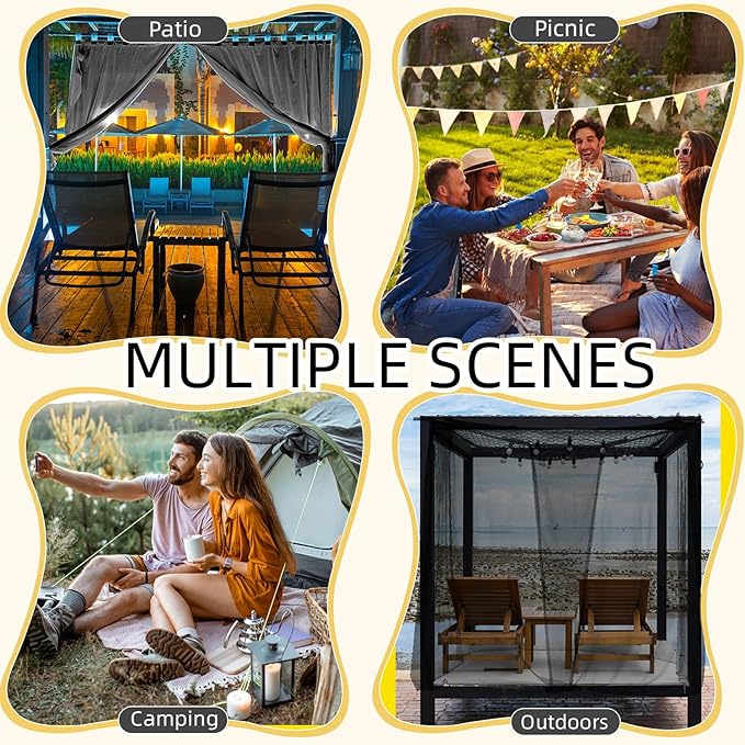 4 Corners Mosquito Net for Mosquiteros para Camas Bed Canopies Netting Bed Drapes Rectangular Mosquito Mesh for Camping Home Outdoor Travel(Black,L75 X W35.5 X H59 Inch,Opening)