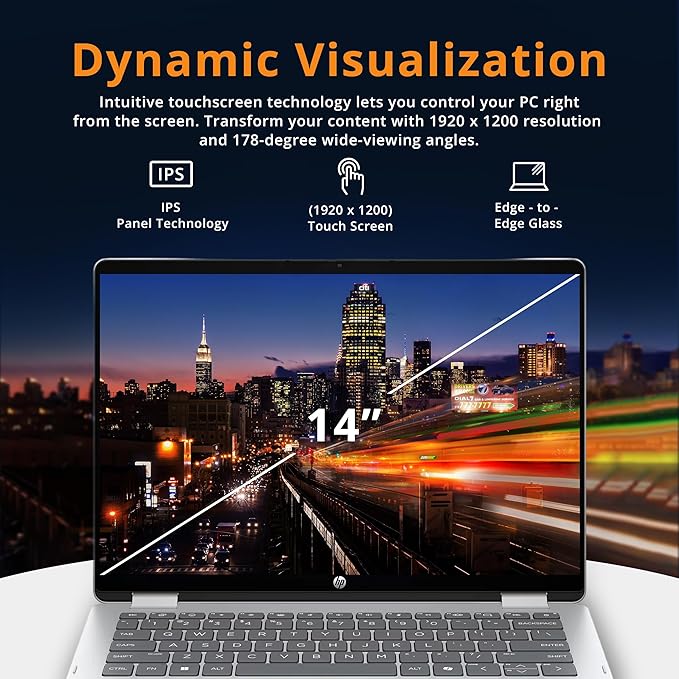 HP OmniBook 5 Flip 2-in-1 14" 2K Touchscreen Laptop, Intel 7 150U, 16GB LPDDR5, 1.16TB Storage(1TB SSD+160GB Docking Station Set), Intel Graphics, Backlit Keyboard, Wi-Fi 6E, Windows 11, Silver